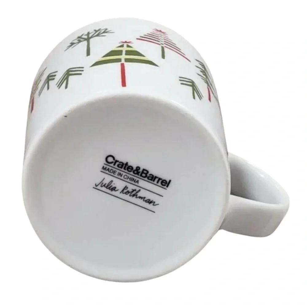Crate & Barrel Christmas Tree Julia Rothman Mug Cup
